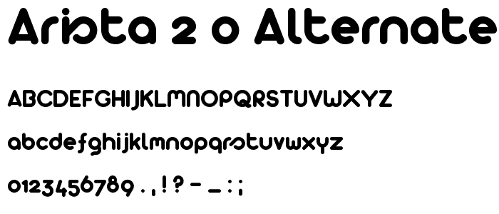 Arista 2_0 Alternate font